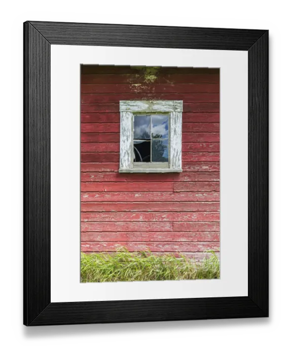 Framed Print : Latah, Washington State, USA. Window on the wall of an old red barn Framed Print : Latah, Washington State, USA. Window on the wall of an old red barn