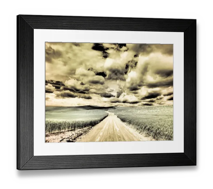 Framed Print : USA, Washington State, Palouse. Country backroad through spring crops Framed Print : USA, Washington State, Palouse. Country backroad through spring crops