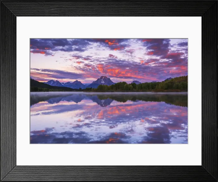 Framed Print : Dawn light over the Tetons from Oxbow Bend, Grand Teton National Park, Wyoming, USA