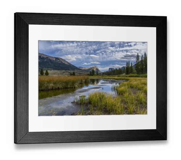 Framed Print : USA, Wyoming. White Rock Mountain and Squaretop Peak above Green River wetland Framed Print : USA, Wyoming. White Rock Mountain and Squaretop Peak above Green River wetland