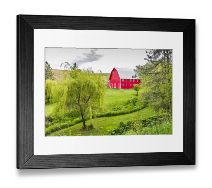 Framed Print : Colfax, Washington State, USA. A red barn on a farm in the Palouse hills Framed Print : Colfax, Washington State, USA. A red barn on a farm in the Palouse hills
