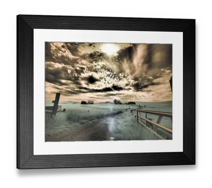 Framed Print : USA, Washington State, Palouse. Backcountry road through wheat field and clouds Framed Print : USA, Washington State, Palouse. Backcountry road through wheat field and clouds