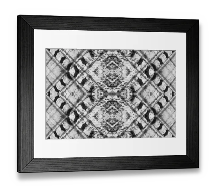 Framed Print : Black and white stone wall abstract Framed Print : Black and white stone wall abstract