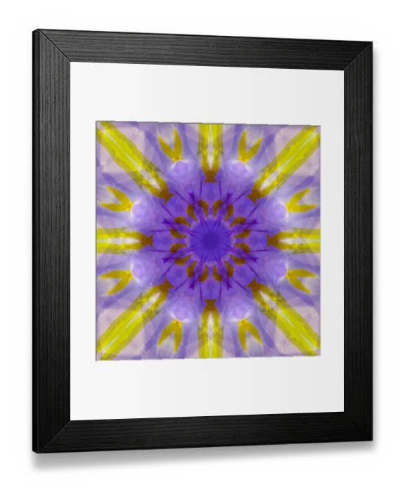 Framed Print : Purple and yellow kaleidoscope abstract Framed Print : Purple and yellow kaleidoscope abstract