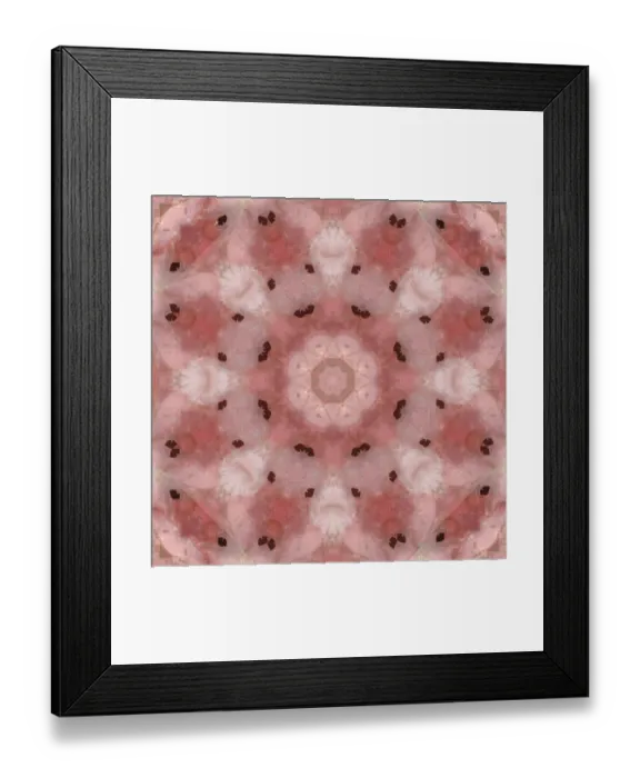 Framed Print : Pink and grey kaleidoscope abstract