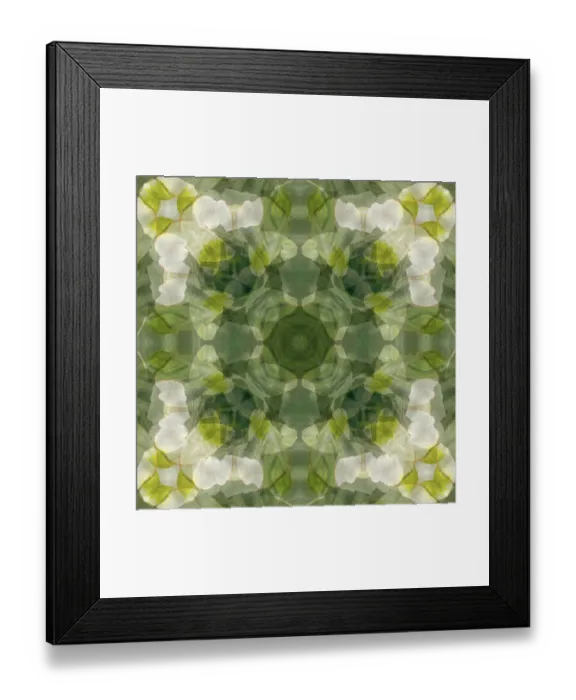 Framed Print : Yellow, green and white floral abstract Framed Print : Yellow, green and white floral abstract