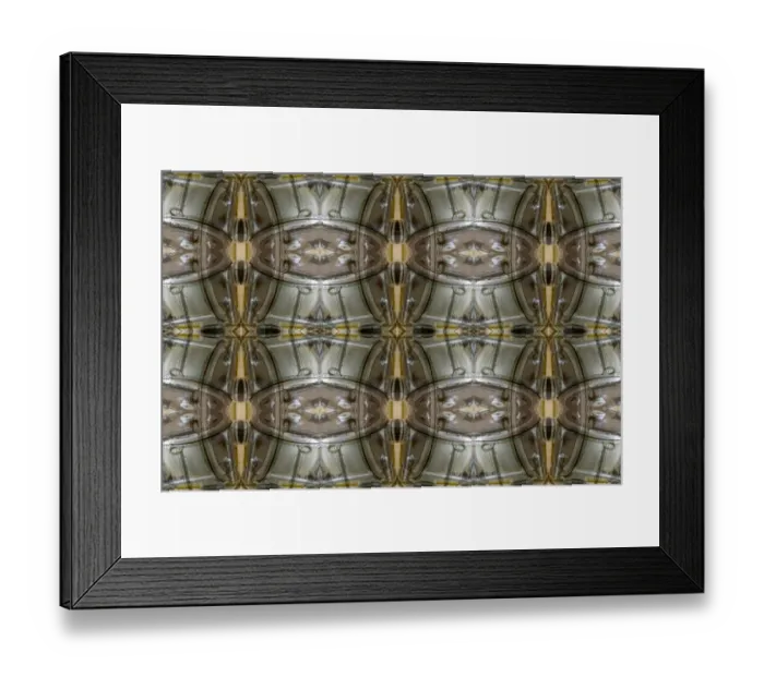 Framed Print : Green, yellow and brown abstract