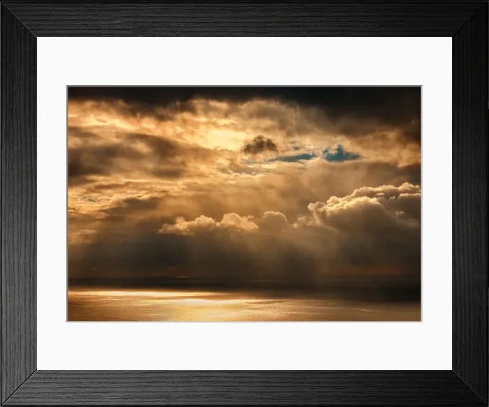 Framed Print : Canada, Nova Scotia, Wreck Cove. Storm clouds on Cabot Strait
