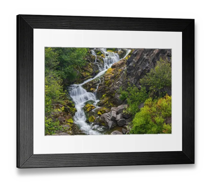 Framed Print : Canada, New Brunswick. River waterfall and rocky rapids