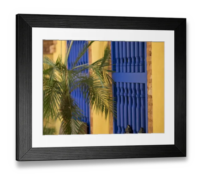 Framed Print : Cuba, Trinidad, UNESCO World Heritage Site, blue shutters in courtyard of Casa Particular, Spanish style colonial home. (PR) Framed Print : Cuba, Trinidad, UNESCO World Heritage Site, blue shutters in courtyard of Casa Particular, Spanish style colonial home. (PR)