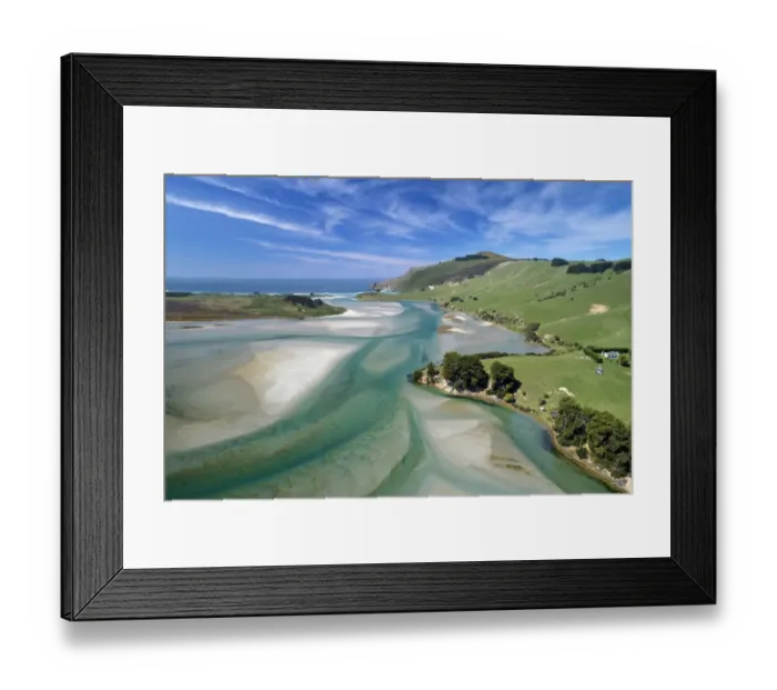 Framed Print : Tidal patterns, Hoopers Inlet, Otago Peninsula, Dunedin, South Island, New Zealand Framed Print : Tidal patterns, Hoopers Inlet, Otago Peninsula, Dunedin, South Island, New Zealand