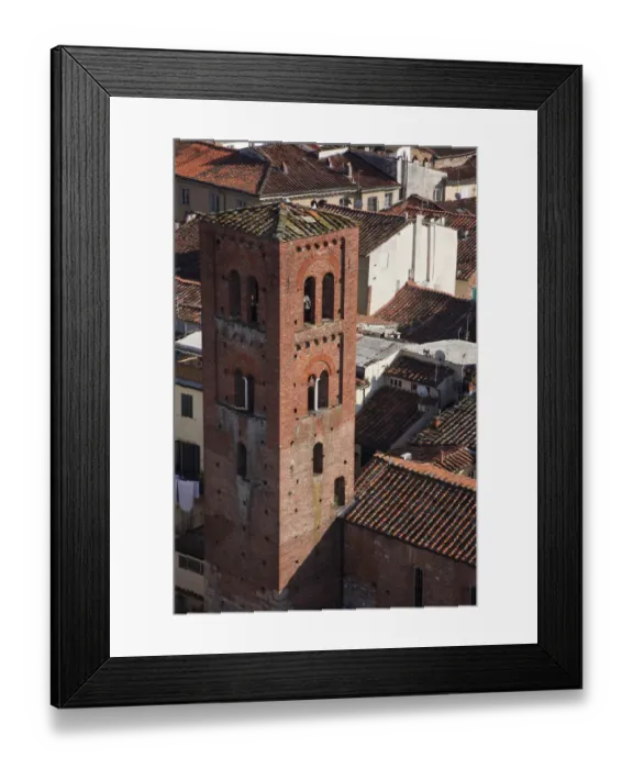 Framed Print : Italy, Tuscany, Lucca. The bell tower of the church San Pietro Somaldi, a Gothic-style, Roman Catholic church located on a Piazza Framed Print : Italy, Tuscany, Lucca. The bell tower of the church San Pietro Somaldi, a Gothic-style, Roman Catholic church located on a Piazza