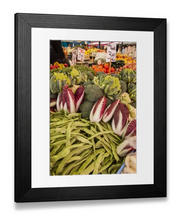 Framed Print : Italy, Venice. A variety of vegetables on display and for sale in the Rialto Market Framed Print : Italy, Venice. A variety of vegetables on display and for sale in the Rialto Market