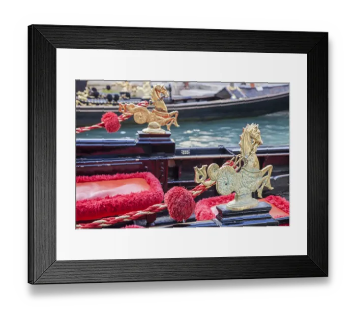 Framed Print : Italy, Venice. Detail of a very ornate gondola boat Framed Print : Italy, Venice. Detail of a very ornate gondola boat