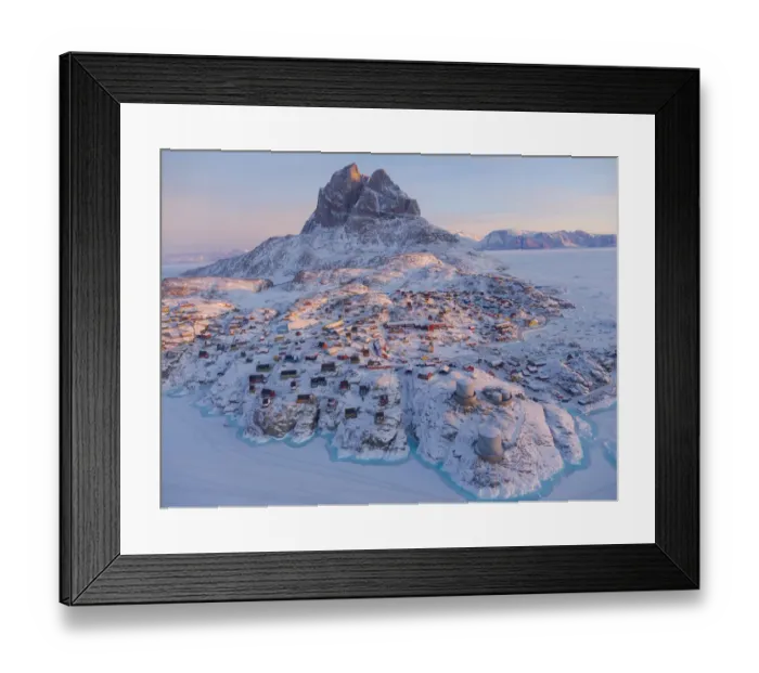 Framed Print : Town Uummannaq during winter in northern West Greenland beyond the Arctic Circle. Greenland, Danish territory Framed Print : Town Uummannaq during winter in northern West Greenland beyond the Arctic Circle. Greenland, Danish territory