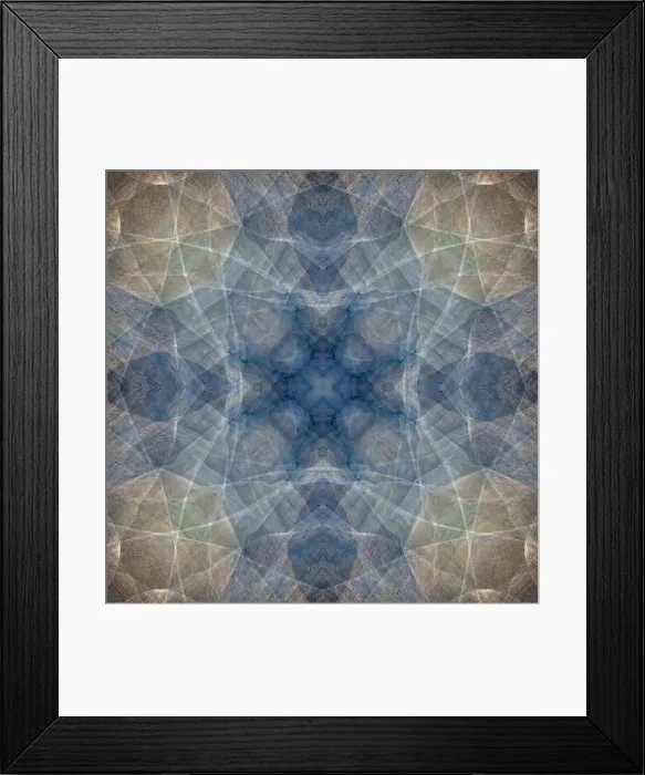 Framed Print : Blue and brown abstract