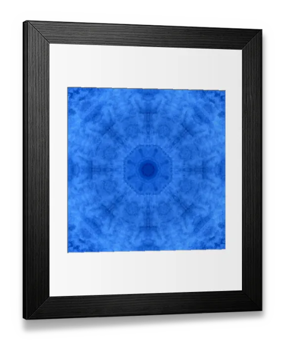 Framed Print : Blue kaleidoscope abstract Framed Print : Blue kaleidoscope abstract