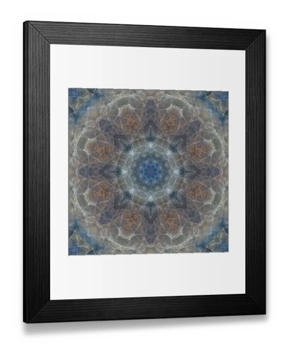 Framed Print : Blue and brown abstract