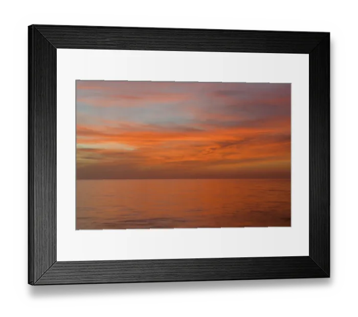 Framed Print : Colorful sky and water