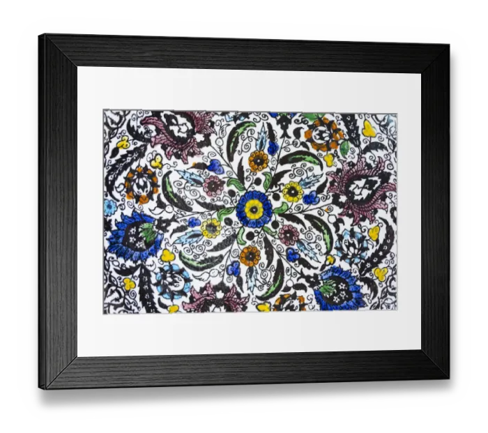 Framed Print : Hand-painted tile art Framed Print : Hand-painted tile art