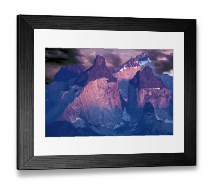 Framed Print : Chile, Patagonia. Torres del Paine National Park at sunrise