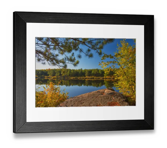 Framed Print : Canada, Ontario, Sudbury. Lake Laurentian Conservation Area in autumn