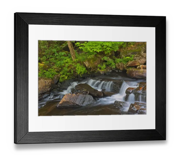 Framed Print : Canada, Quebec, Parc National du Mont-Tremblant. Scenic of waterfall over rocks Framed Print : Canada, Quebec, Parc National du Mont-Tremblant. Scenic of waterfall over rocks