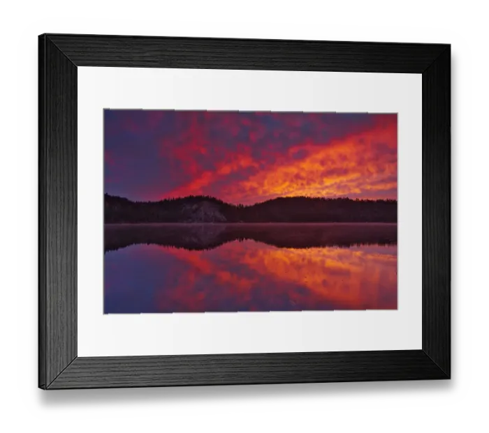Framed Print : Canada, Ontario, Capreol. Clouds reflected in Vermilion River at sunrise