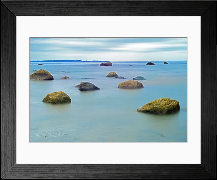 Framed Print : Canada, Quebec, Gulf of St. Lawrence. Rocks along the shoreline