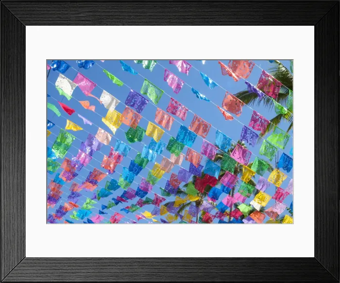 Framed Print : Colorful pennants on lines Framed Print : Colorful pennants on lines