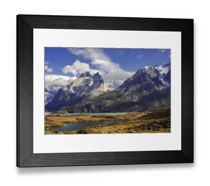 Framed Print : Mountain ridge of Torres del Paine, Chile