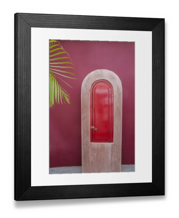 Framed Print : Todos Santos, Mexico. Red door in a red wall Framed Print : Todos Santos, Mexico. Red door in a red wall