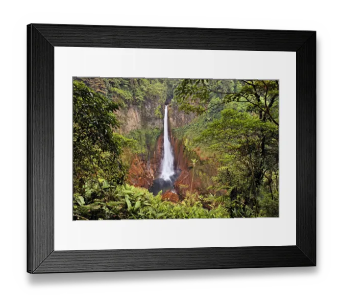 Framed Print : Catarata Del Toro Waterfall, in the mountains of Bajos del Toro Amarillo, Sarchi, Costa Rica