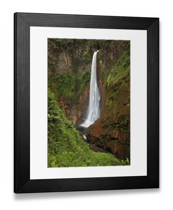 Framed Print : Catarata Del Toro Waterfall, in the mountains of Bajos del Toro Amarillo, Sarchi, Costa Rica