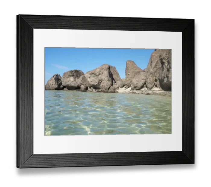 Framed Print : Baja California, Mexico. Sea of Cortez. Large rocks on the shore Framed Print : Baja California, Mexico. Sea of Cortez. Large rocks on the shore