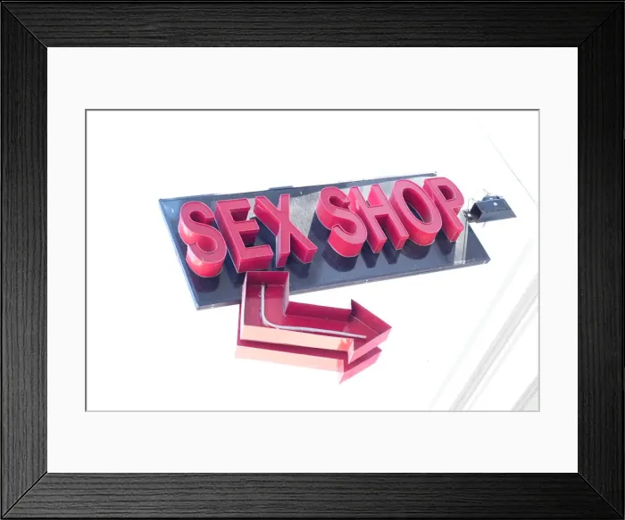 Framed Print : Sign for sex shop Framed Print : Sign for sex shop