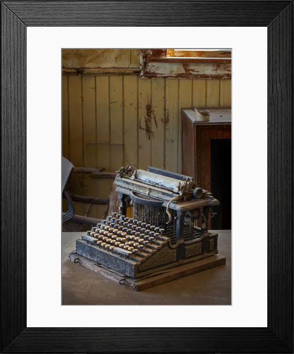 Framed Print : Antique typewriter, Bodie State Historic Park, California Framed Print : Antique typewriter, Bodie State Historic Park, California