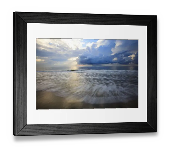 Framed Print : USA, Georgia, Tybee Island, Early morning off shore storm