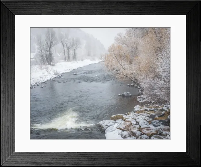 Framed Print : USA, Colorado, Steamboat Springs. Yampa River landscape in winter Framed Print : USA, Colorado, Steamboat Springs. Yampa River landscape in winter
