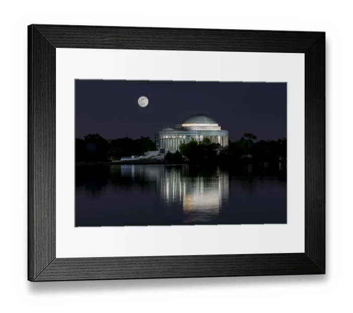 Framed Print : Usa, District of Columbia. Moon rising over the Jefferson Memorial Framed Print : Usa, District of Columbia. Moon rising over the Jefferson Memorial