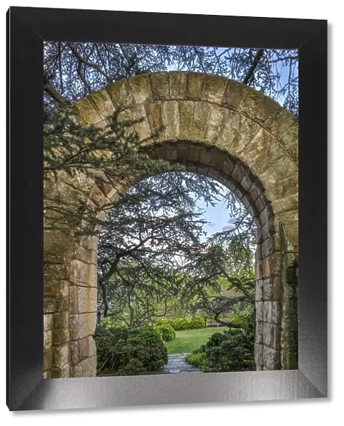 Usa, District of Columbia. Entrance to the Bishops Garden at the Washington National Cathedral