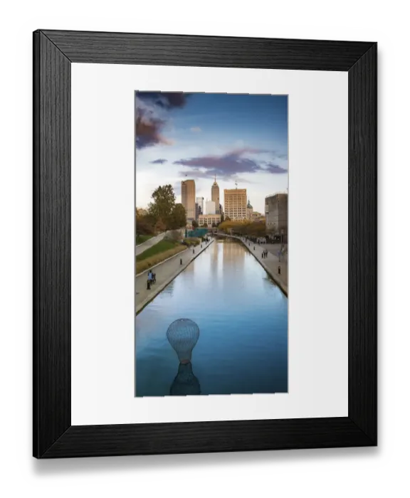 Framed Print : Canal with downtown view, White River State Park, Indianapolis, Indiana, USA Framed Print : Canal with downtown view, White River State Park, Indianapolis, Indiana, USA