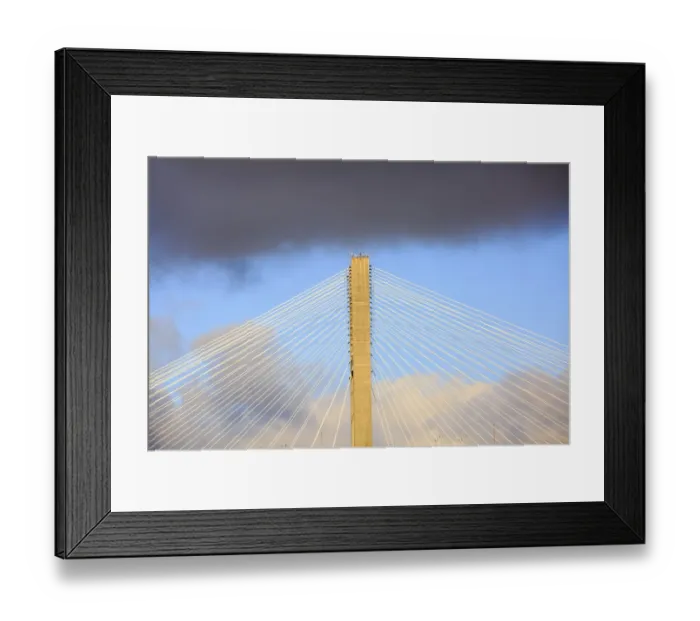 Framed Print : USA, Georgia, Savannah. Talmadge Memorial Bridge in the clouds Framed Print : USA, Georgia, Savannah. Talmadge Memorial Bridge in the clouds