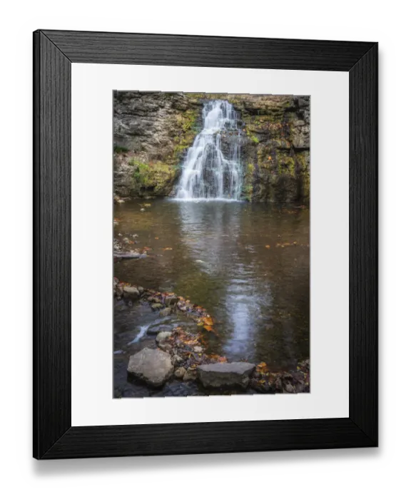 Framed Print : Waterfall, France Park, Indiana, USA Framed Print : Waterfall, France Park, Indiana, USA