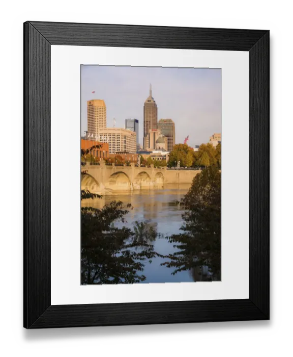 Framed Print : View of downtown from the west bank of White River, White River State Park, Indianapolis, Indiana, USA Framed Print : View of downtown from the west bank of White River, White River State Park, Indianapolis, Indiana, USA