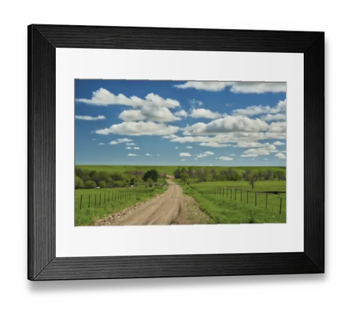 Framed Print : Winding road in Kansas Flint Hills