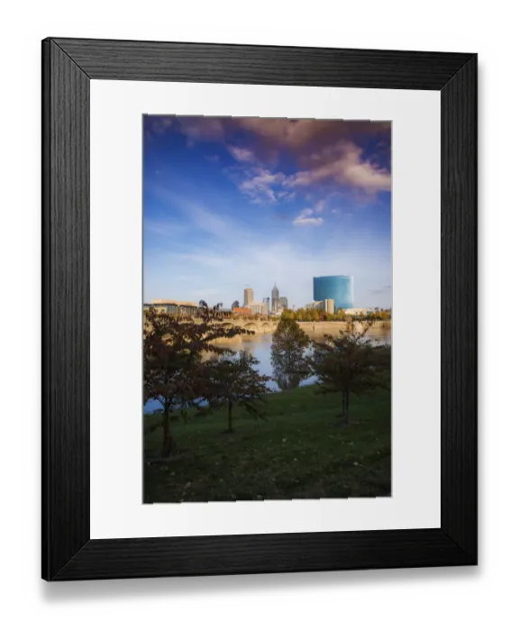 Framed Print : View of downtown from the west bank of White River, White River State Park, Indianapolis, Indiana, USA Framed Print : View of downtown from the west bank of White River, White River State Park, Indianapolis, Indiana, USA