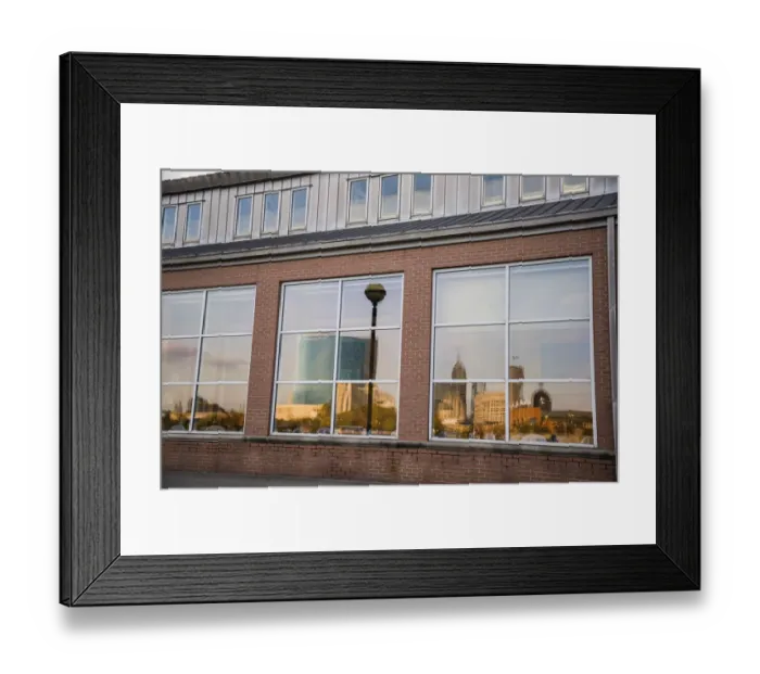 Framed Print : Reflection of downtown, White River State Park, Indianapolis, Indiana, USA Framed Print : Reflection of downtown, White River State Park, Indianapolis, Indiana, USA