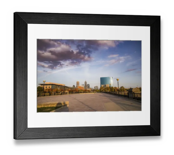 Framed Print : Downtown view from the bridge, White River State Park, Indianapolis, Indiana, USA Framed Print : Downtown view from the bridge, White River State Park, Indianapolis, Indiana, USA