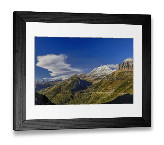 Framed Print : The Garden Wall with seasons first snow in Glacier National Park, Montana, USA